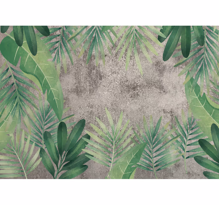 Tropical plants on concrete wall mural - TenStickers