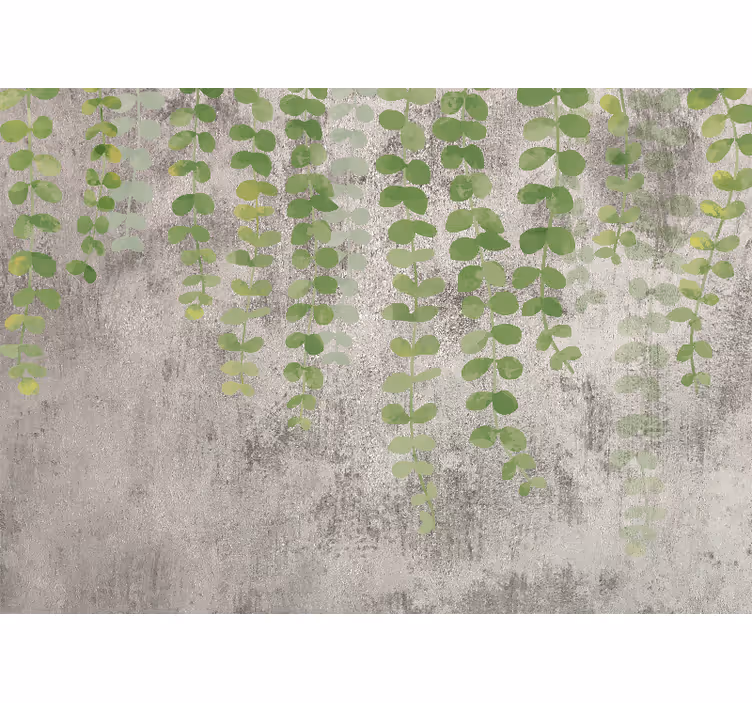 Hanging plants on concrete texture wall mural - TenStickers