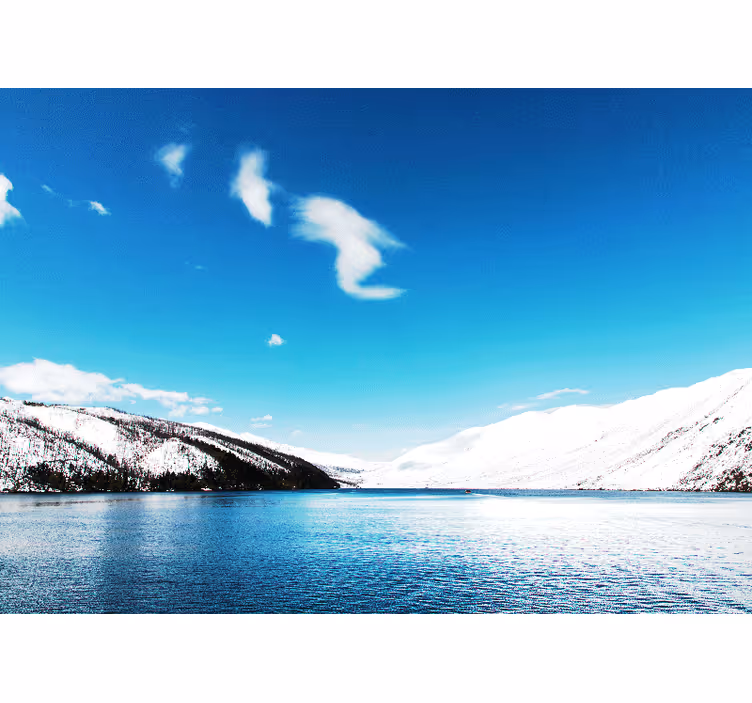 Landscape mural wallpaper snow-capped peaks - TenStickers