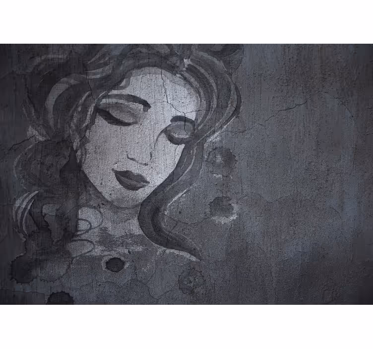 Painting wall mural elegant woman portrait - TenStickers