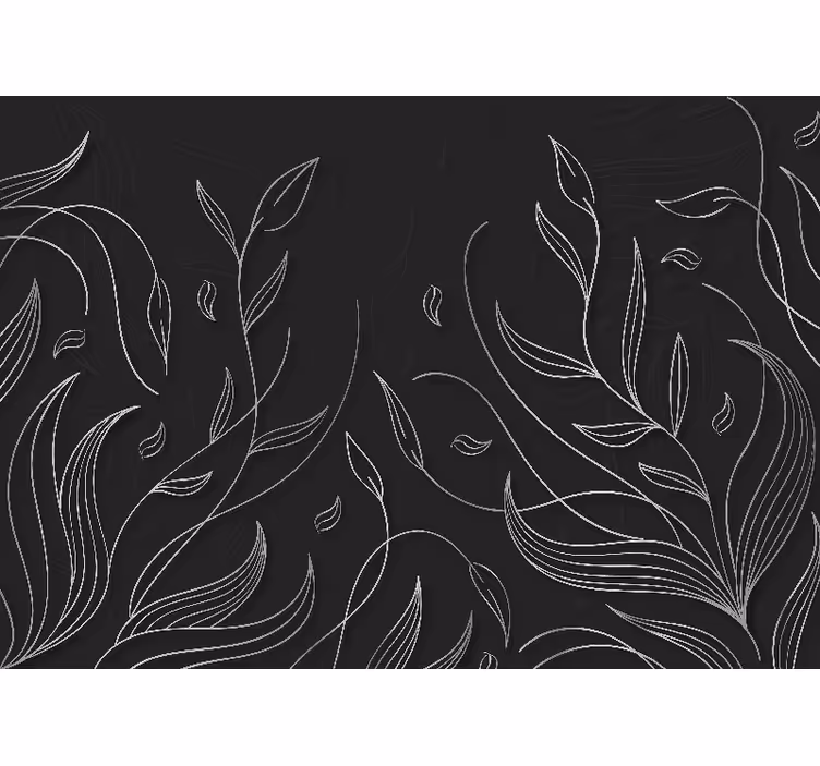 Elegant plants design living room wall mural - TenStickers
