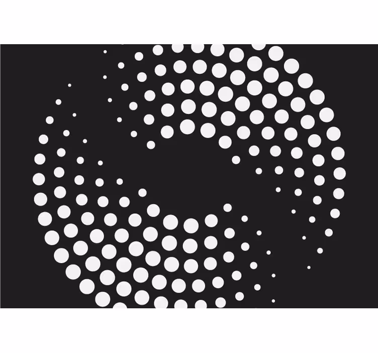 Dynamic white dotted design photo mural - TenStickers