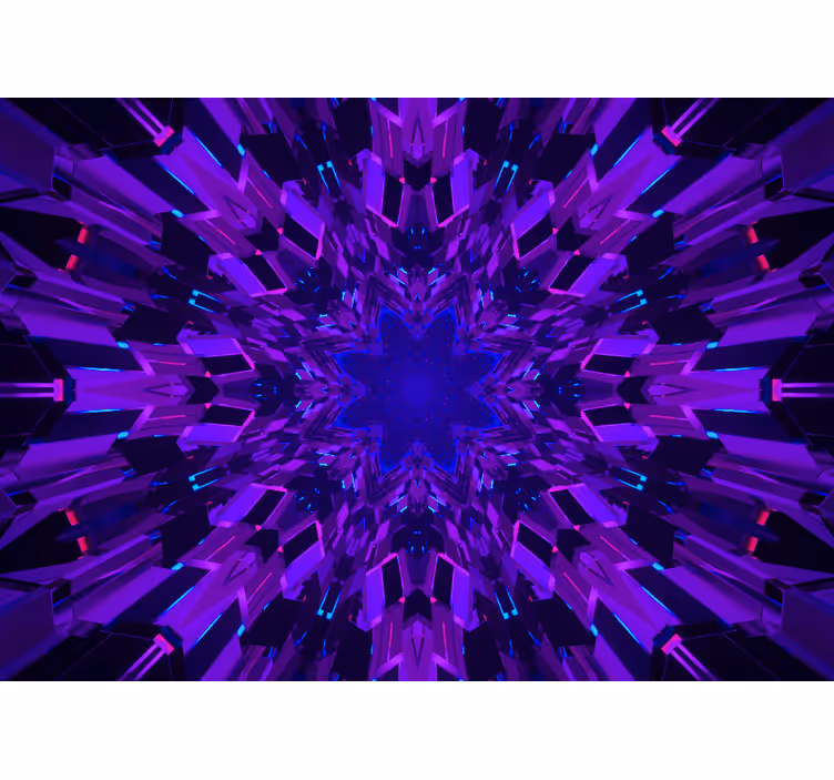 Purple and blue crystal shards 3D Wall Mural - TenStickers