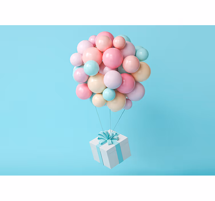 Balloon Bunch nursery mural - TenStickers
