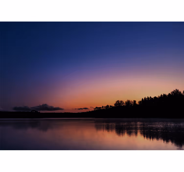 Landscape mural wallpaper serene lakeside sunset - TenStickers