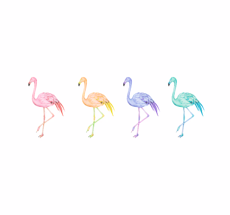 Master bedroom mural flamingo family silhouettes - TenStickers