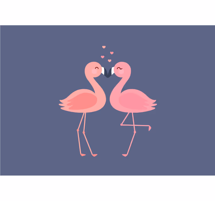 Love wall mural flamingos in affection - TenStickers
