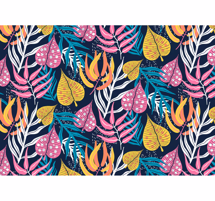 Flower mural tropical leaf design - TenStickers