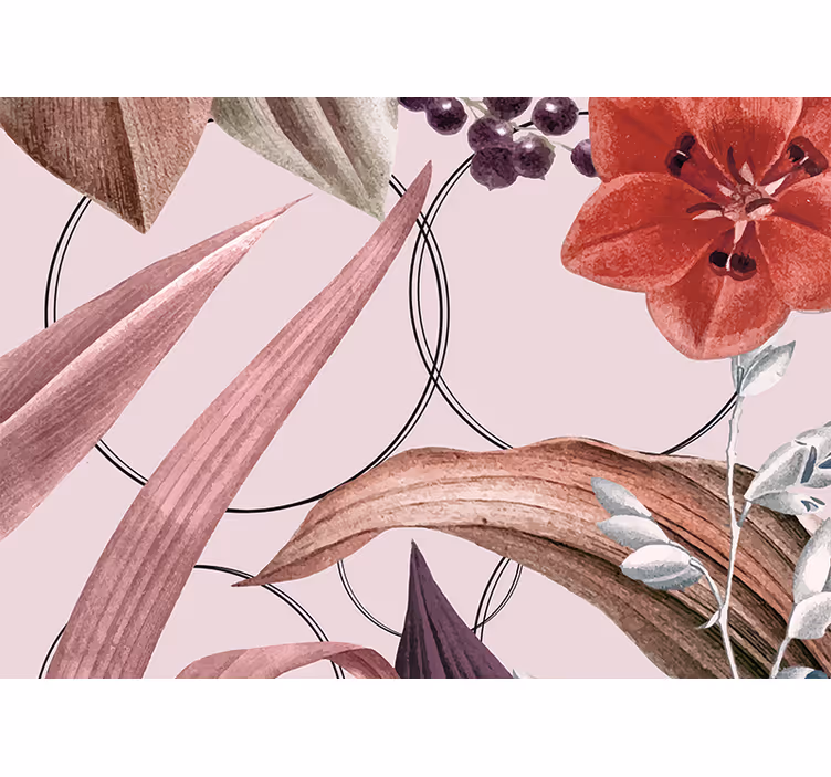 Flower mural flower patterns design - TenStickers