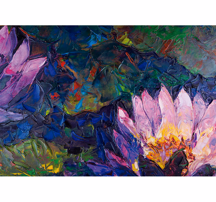 Flower mural lotus blossom abstract - TenStickers