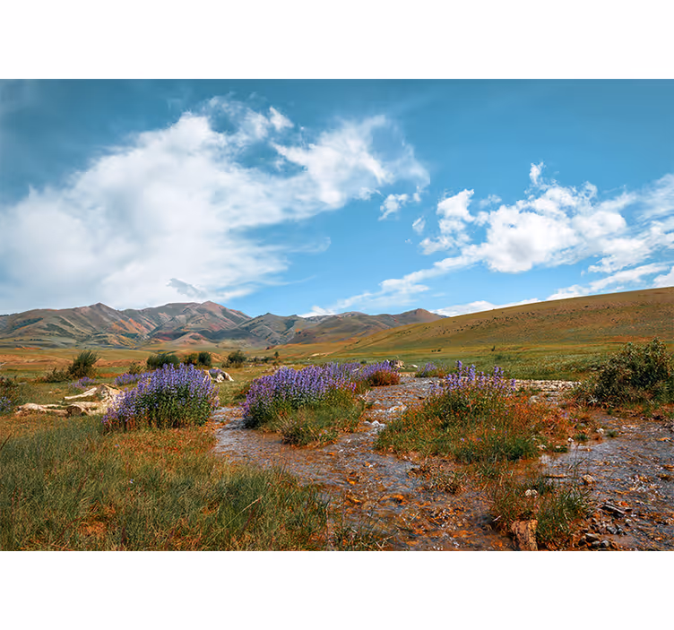 Nature wall mural vast mountain landscape - TenStickers