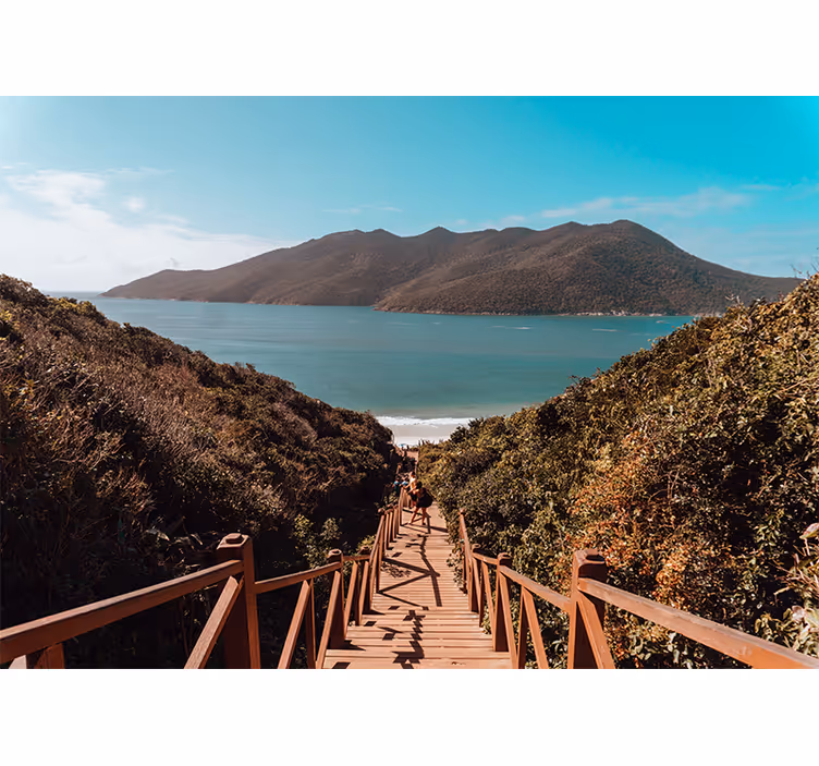 Landscape mural wallpaper serene ocean pathway - TenStickers