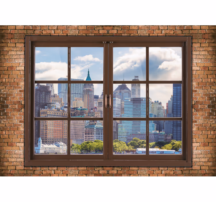 Transparent window new york wall mural - TenStickers