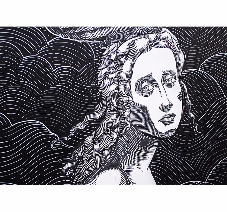 Painting wall mural intricate female portrait - TenStickers