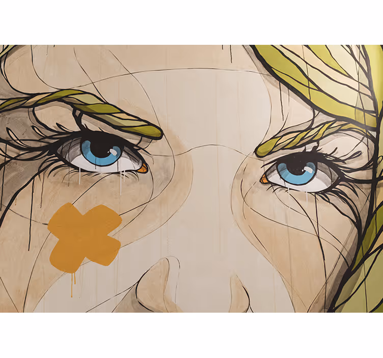Painting wall mural eyes full of expression - TenStickers