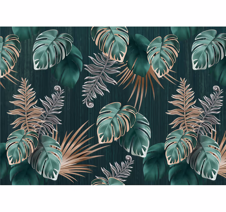Nature wall mural tropical leaf inspiration - TenStickers