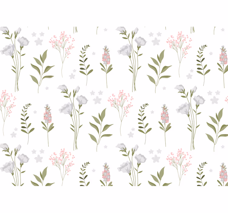 Minimalistic wildflower pattern wall mural - TenStickers