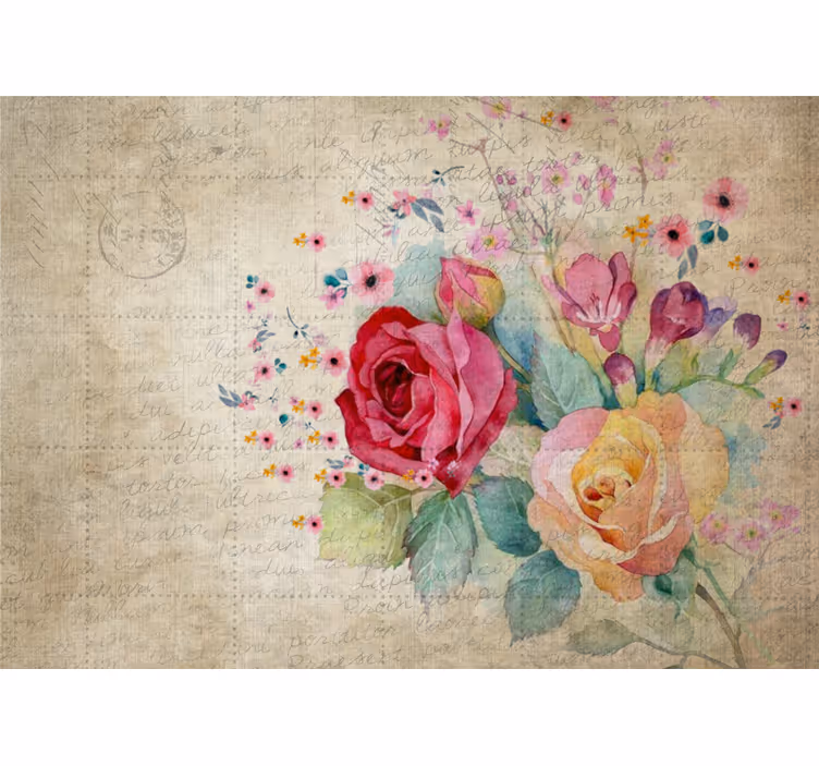 Flower mural rose blossom arrangement - TenStickers