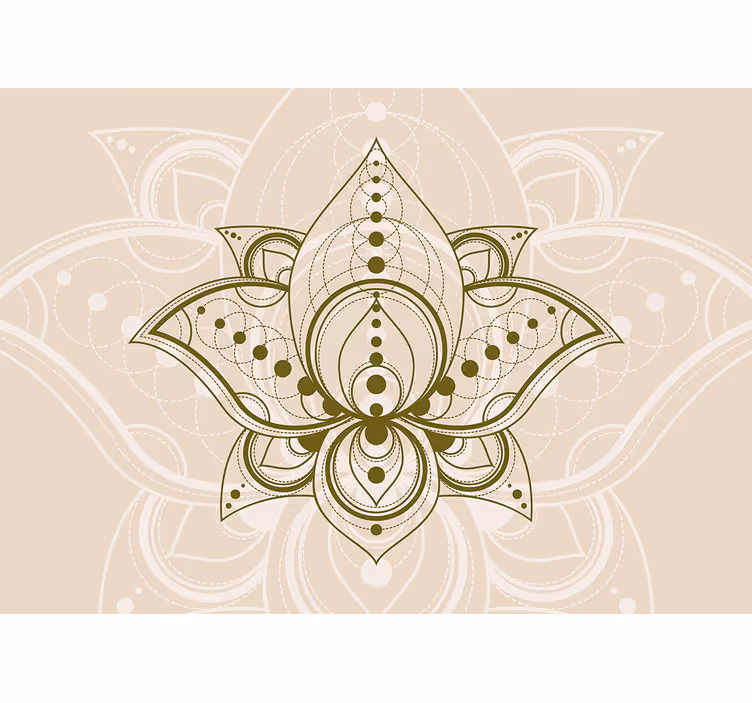 Mandala wall mural with graceful lotus design - TenStickers