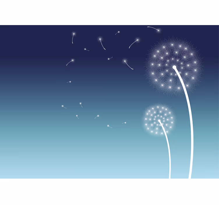 Dandelion mural gentle dandelion breeze - TenStickers