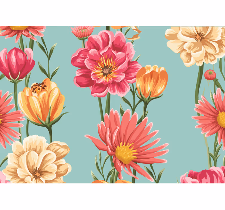 Flower mural colorful floral arrangement - TenStickers