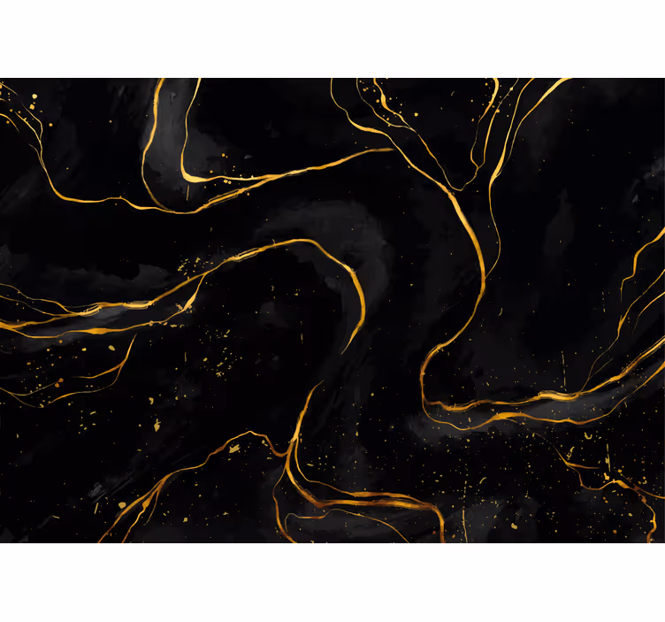 Abstract wall mural with elegant gold lines - TenStickers