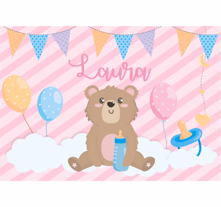 Children wall mural cute bear design - TenStickers