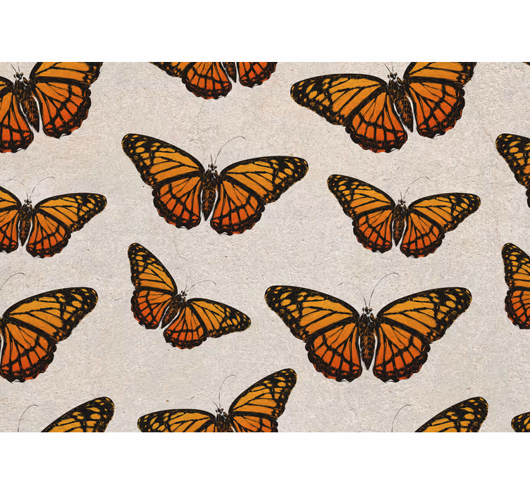 Flower mural butterflies in flight - TenStickers