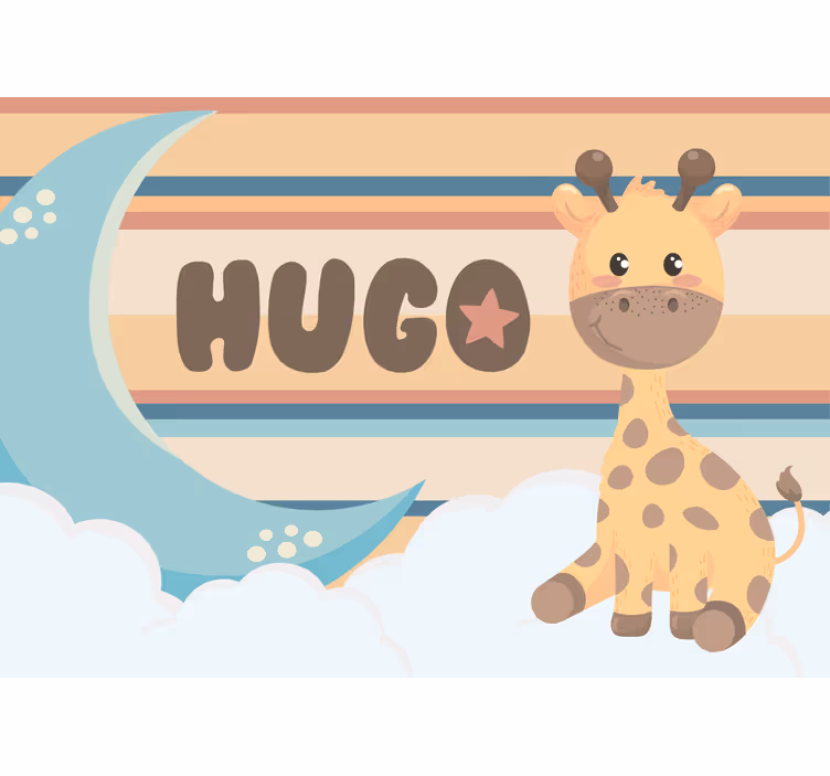Children wall mural cute giraffe design - TenStickers