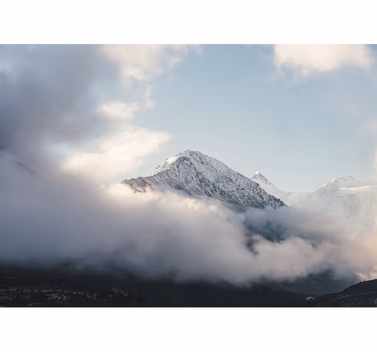 Mountain wall mural grand frosty peaks - TenStickers