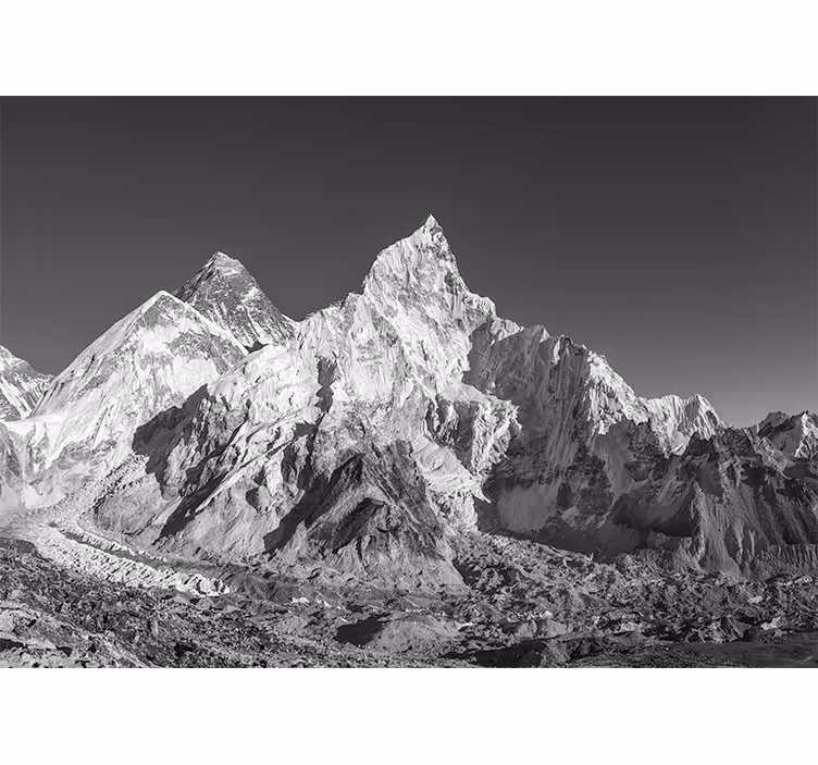 Black and white Mountain wall mural - TenStickers