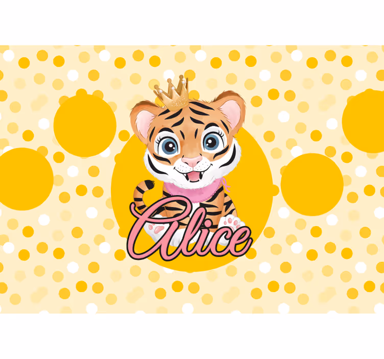Animal wall mural cute tiger character - TenStickers