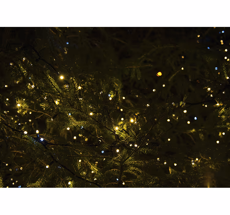 Christmas mural festive tree lights - TenStickers