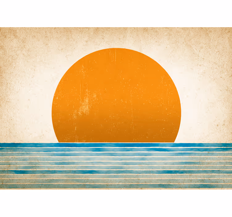 Landscape mural wallpaper sunset over water - TenStickers