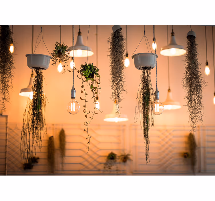 Nature wall mural with hanging greenery details - TenStickers