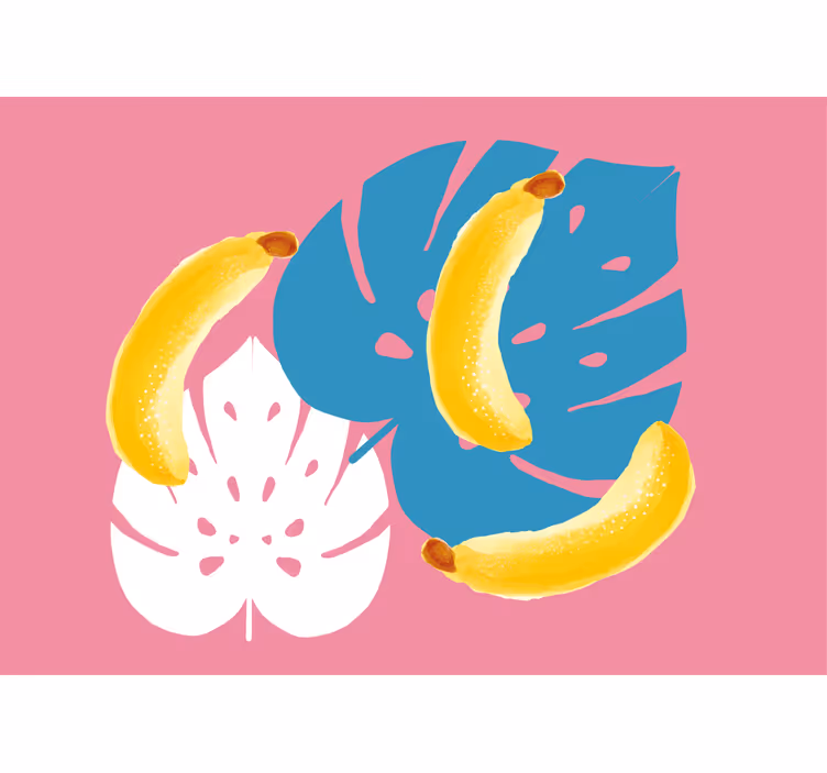 Wall mural of bananas and leaves - TenStickers