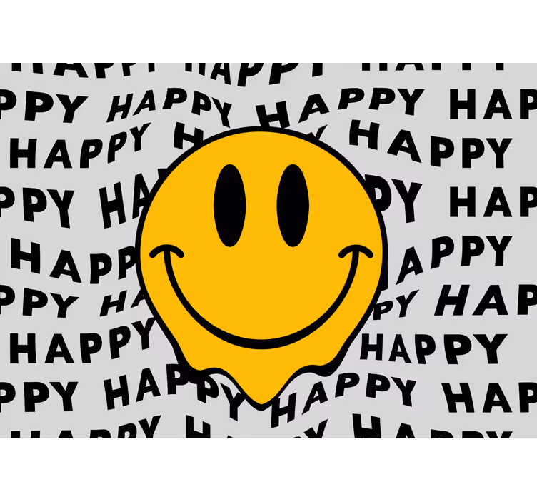Big smiley happy face vintage wall mural - TenStickers