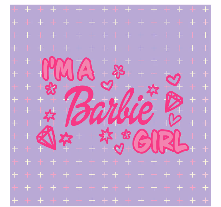 Im a barbie girl quote music notes wall mural - TenStickers