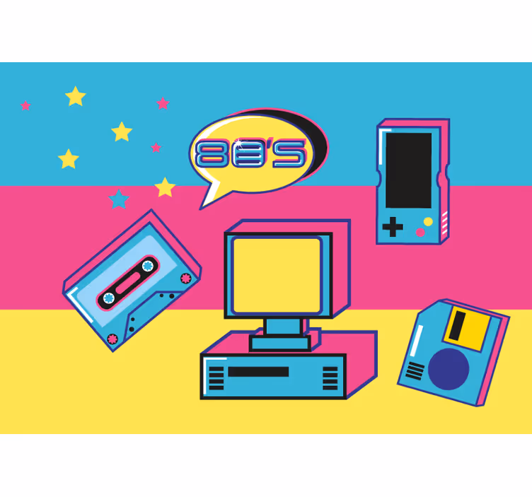 Graffiti wall mural retro gaming features - TenStickers
