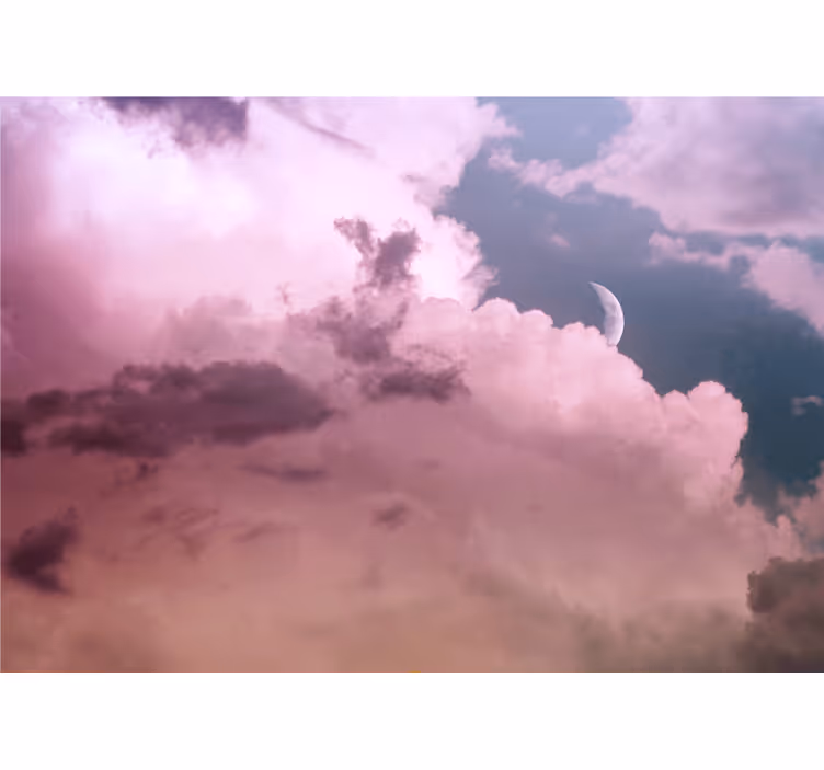 Sky mural cloudy moonlit sky - TenStickers
