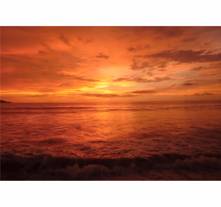 Mountain wall mural twilight sea view - TenStickers
