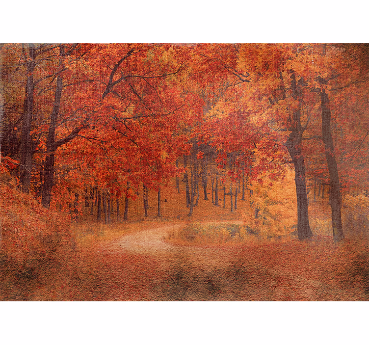 Autumn trees with red and orange leaves mural - TenStickers