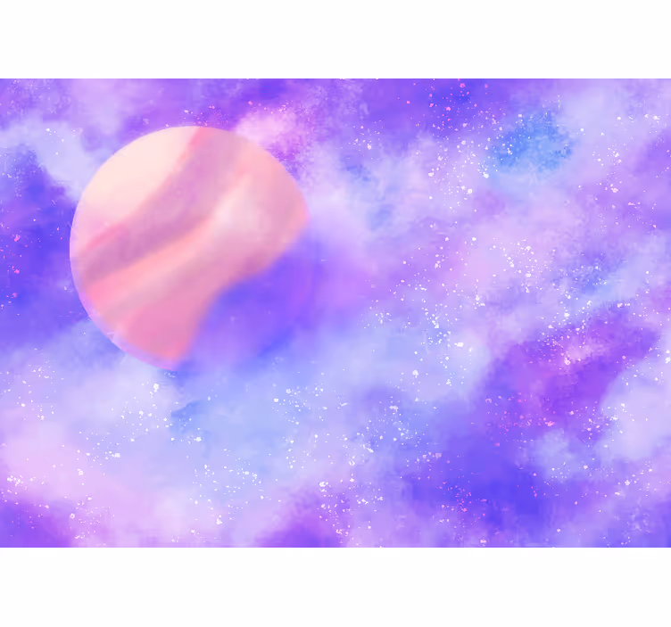 Pink moon with clouds Teenage Wall Murals - TenStickers