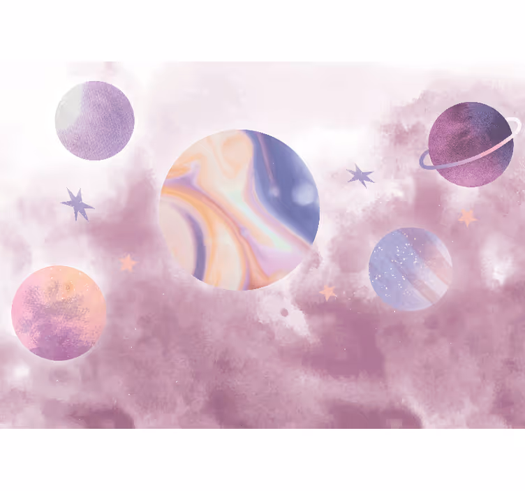 Space mural celestial planetary design - TenStickers