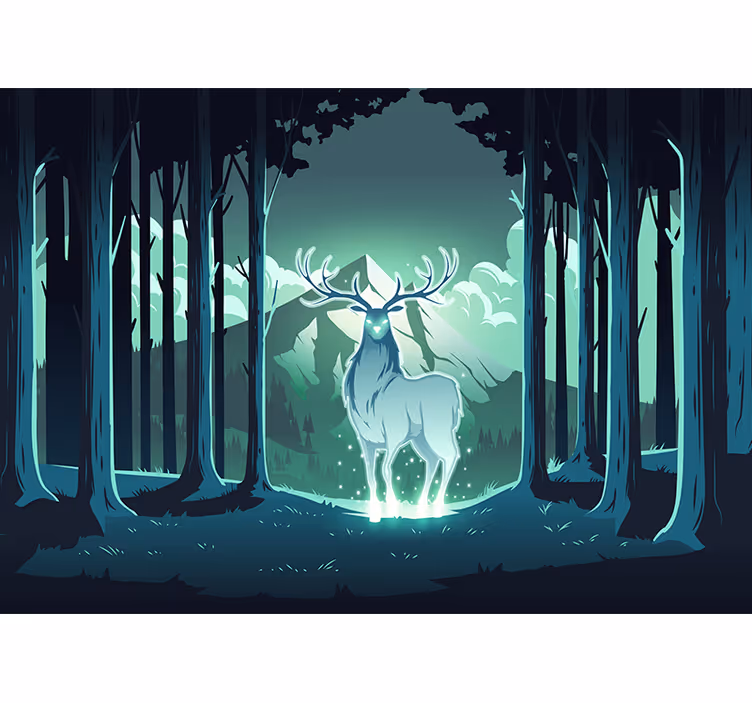 Animal wall mural majestic stag in forest - TenStickers
