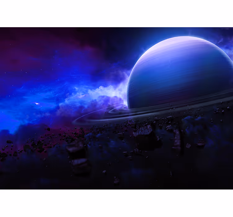 Space mural starlit planetary view - TenStickers