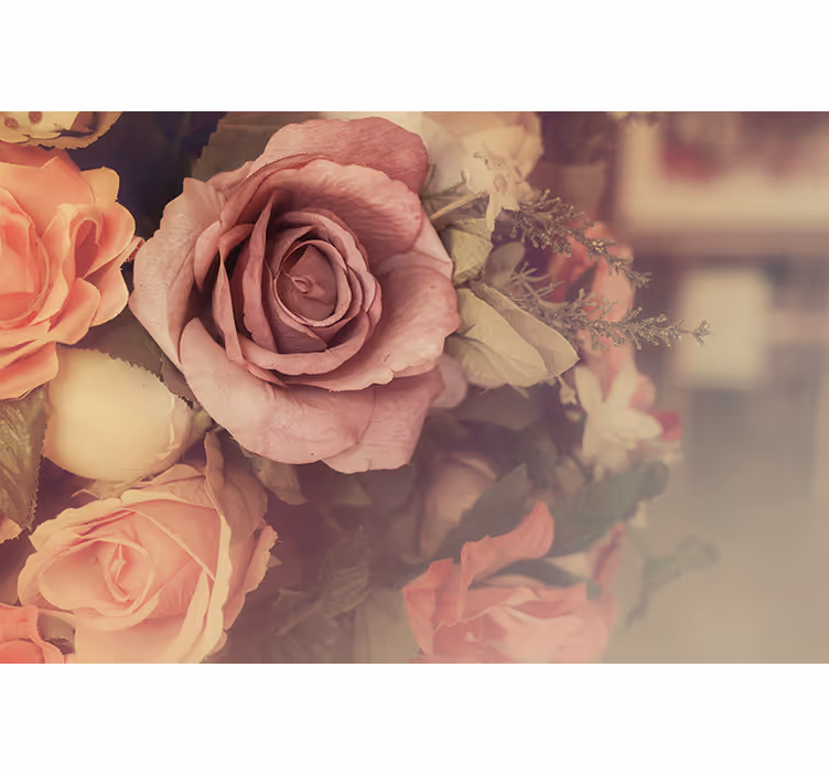Flower mural rose floral arrangement - TenStickers