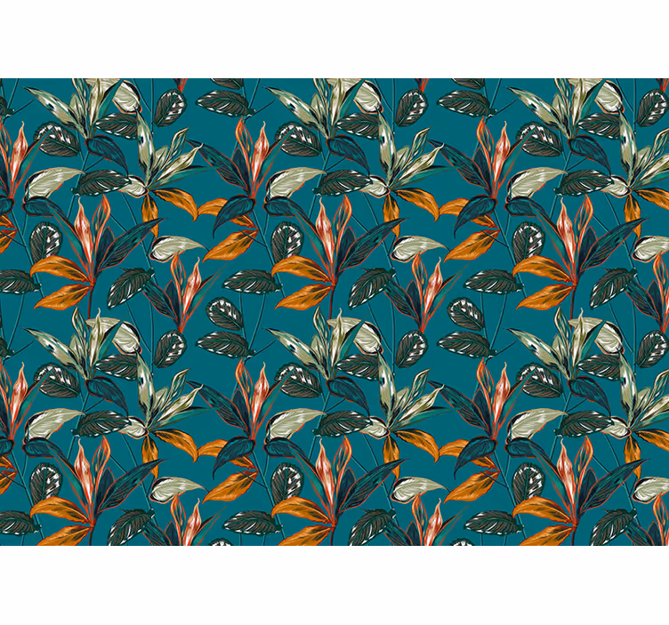 Flower mural exotic leaf arrangement - TenStickers