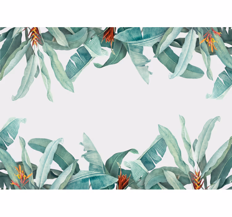 Flower mural tropical greenery design - TenStickers