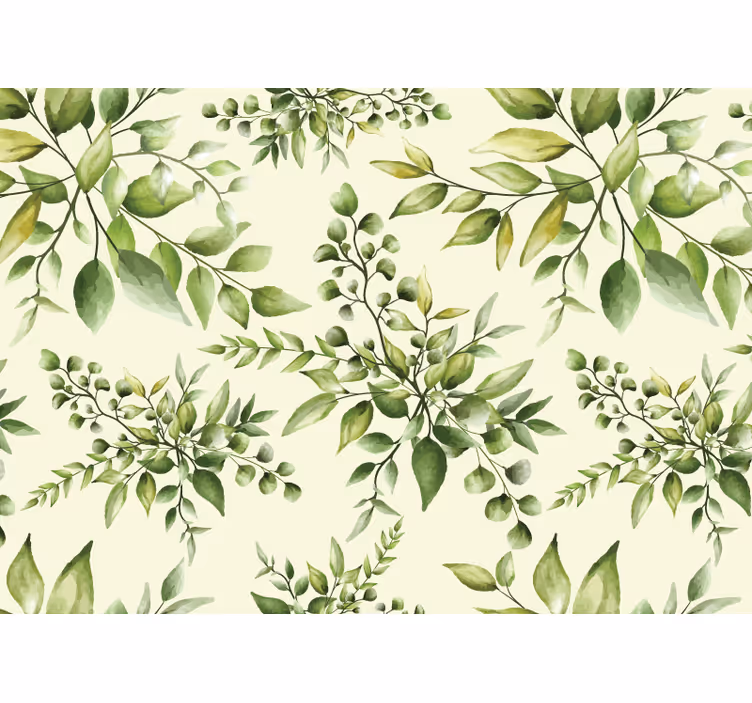 Flower mural elegant greenery design - TenStickers
